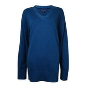 Tommy Hilfiger Women's V-Neck Cotton Tunic Sweater