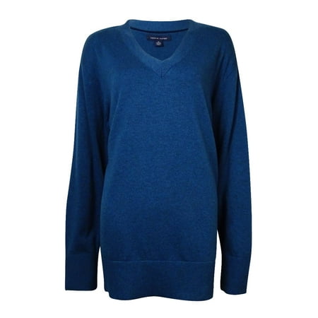 Tommy Hilfiger Women's V-Neck Cotton Tunic Sweater