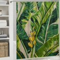 thumbnail image 6 of Fenyluxe Banana Plant Leaves Flower Shower Curtain Set with Hooks Polyester Fiber Waterproof Bathroom Curtain Various Sizes Easy to Install High Definition Digital Printing Easy Care 60"x72, 6 of 7