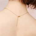 thumbnail image 4 of Fiudx Collar con Letras de Corazón de Melocotón y Acero de Titanio, 26 Letras, Cadena para Clavícula, 4 of 5