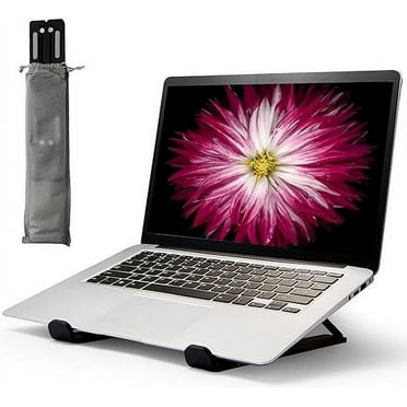 Laptop Stand for Desk,Portable foldable Stand Sturdy Laptop Riser, Ventilated Laptop Holder Compatible 13 14 15.6 Inch MacBook Pro Air/HP/Dell,Cooling Computer Stand Accessories Black