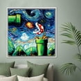thumbnail image 4 of Mario World Printed, Home Decor Canvas Art, Modern Starry Night Printed, Home Decor Mario Printed, Modern Wall Art, Mario Bros Printed, Canvas Wall Decor - Gold Framed, 4 of 6