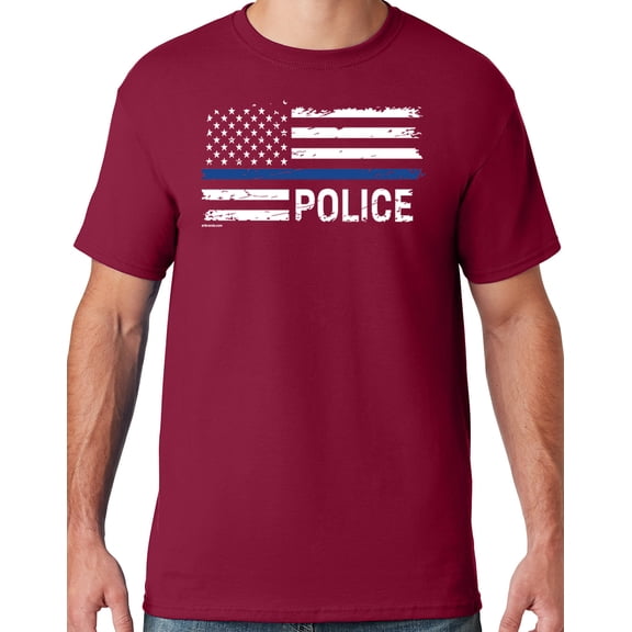 Buy Cool Shirts Mens Police Thin Blue Line T-shirt, 4XL Cardinal Red
