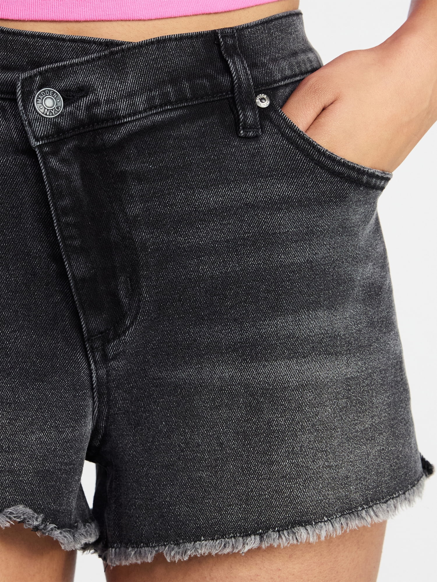 Madden NYC Women's X Waist Denim Shorts, Sizes XXS-XXL