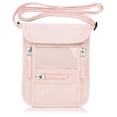 thumbnail image 1 of Funda de cuello con soporte para pasaporte WALNEW, con bloqueo RFID, rosa, 1 of 9