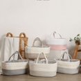 thumbnail image 3 of Bolsa de madre portátil multifuncional, bolsa de pañales de cuerda de algodón, bolsa de almacenamiento de pañales, canasta de almacenamiento de pañales para bebé, 3 of 4