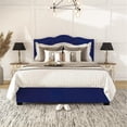 thumbnail image 6 of Furniture of America Alameda Fabric Upholstered Full Bed with Drawers in Navy, 6 of 15