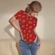 thumbnail image 3 of Balery Gingerbread Man Body de cuello redondo de manga corta para mujer Tops de manga corta Tops básicos-Large, 3 of 7