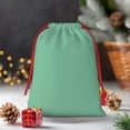 thumbnail image 6 of Super Soft Fabric Gift Bag Contraction Free Bag Mouth Pull Rope Design Red Ribbon Mouth For The Festival Sage Green Small, 6 of 8