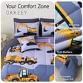 thumbnail image 5 of OKKEEY Twin Bed in a Bag Bedding Sets for Boys, 6 Pcs Construction Truck Theme Comforter Set, All Season, Car Excavator Tractor Room Bedding Gift for Kids Teens, 5 of 10