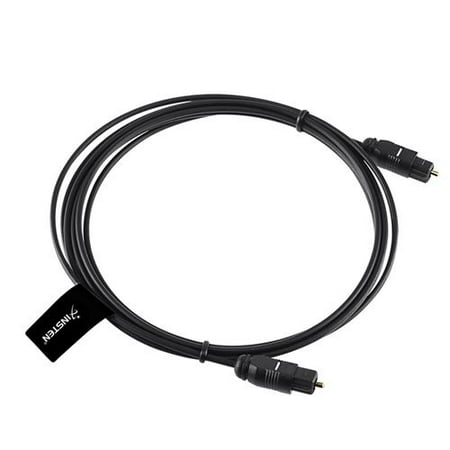 Insten Digital Optical Audio TosLink Cable - Molded - M/M, 6 FT / 1.8 M, Black
