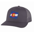 thumbnail image 5 of Colorado Trucker Hat - Embroidered State Flag Patriotic Mesh Snapback Cap - Centennial State Pride (Black), 5 of 9