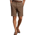 thumbnail image 5 of Men's 7-Inch Chino Dress Shorts, Straight Leg Flat Front Casual Shorts, Solid Color Business Casual Summer Golf Shorts with Button Brown, 5 of 5