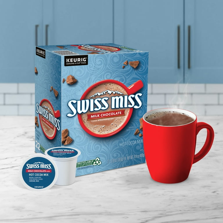 Swiss Miss Peppermint Hot Chocolate K-Cups and Jet Puffed Marshmallow Bits Bundle - Single-Serve Hot Cocoa K-Cups for Keurig Brewers - 1 Box 22