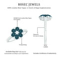 thumbnail image 6 of Rosec Jewels London Blue Topaz Flower Engagement Ring for Women - Blue Topaz Diamond Ring - AAA Quality - With Jewelry Box, 10K White Gold, US 8.00, 6 of 7