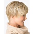 thumbnail image 2 of Perruque de Mode pour Femmes Cheveux Courts Mixtes Graduels avec Frange oblique et Cheveux Partiellement Lisses, 2 of 5