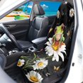 thumbnail image 3 of XYZCANDO Frog on Daisy with Butterflies Terry Cloth Car Seat Covers Breathable Car Seat Cover Towel, Fashion Non-Slip Car Seat Towel Cover Fit for Trucks Cars SUVs, 3 of 7