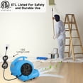 thumbnail image 2 of blessny Ventilador secador de alfombras con certificación ETL de 1/2 HP, soplador de aire de 2200 CFM para secado en el hogar, ventilador de piso portátil con cable de 15 pies de largo con función de, 2 of 5