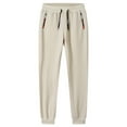 thumbnail image 4 of CONZONE Men'S Baggy Sweatpants Casual Wide Leg Fleece Sweat Pants for Men Solid Color Elastic Waist Drawstring Soft Cozy Athletic Joggers With Pockets, 4 of 9