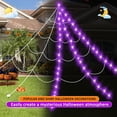 thumbnail image 3 of Luces GORKAY Spider Web para decoración de Halloween, 250 LED, color morado, 3 of 7