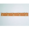 Wooden Mallet HCR-5BLO 5 Hook Coat Rack in Light Oak - Brass