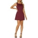 thumbnail image 2 of Vestido sin mangas de verano para mujer Inspire Chic, con escote barco, espalda descubierta, corte A, mini vestido XL en rojo oscuro, 2 of 6