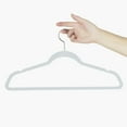 thumbnail image 3 of IR Imperial Rooms Velvet Hanger for Clothes Non-Slip Slim Pant & Skirt Hanger Ivory 30 Pack, 3 of 19