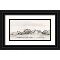 Caroline, Emma 18x11 Black Ornate Wood Framed with Double Matting Museum Art Print Titled - Wyeth Barn II