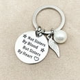 thumbnail image 4 of Silver Stainless Steel Keychain for Sister Pearl Charm Keyring Christmas Decor, 4 of 8