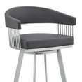 thumbnail image 4 of Armen Living Bronson 25" Slate Grey Faux Leather and Silver Metal Bar Stool, 4 of 11