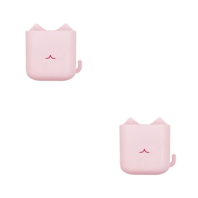 Ruiboury Remote Control Holder Wall Mounted Self Adhesive Storage Box Multifunctional Mobile Phone Organizer Office Hotel pink red 2Set