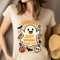 thumbnail image 4 of Ghouls Just Wanna Have Fun Graphic Tee Funny Ghost Cartoon Shirt, Black, Size M, 4 of 6