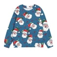 thumbnail image 4 of TFEOQRY Children Christmas Sweatshirts for Girls and Boys Sweatshirt Round Neck Long Sleeve Hoodless Sweatshirt Blue, 4 of 4