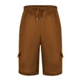 thumbnail image 3 of Admvng Cargo Shorts For Men Casual Solid Drawstring Athletic Gym Outdoor Work Shorts With Pocket S-2XL, 3 of 6