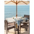 thumbnail image 2 of Outdoor Tablecloth with Umbrella Hole and Zipper, Christmas Eucalyptus Square Table Cloth 54x54 Inch Waterproof Tablecloth, Blue Poinsettia Vintage Winter Snowy Picnic Table Cover for Patio Camping, 2 of 7