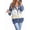 Blue, variant on Womens Winter Fuzzy Fleece Jacket Hooded Color Block Patchwork Coats Outerwear with Pockets Khaki 4XL