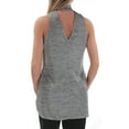 thumbnail image 4 of BAR III Womens Gray Slitted Heather Sleeveless Turtle Neck Top Size: XS, 4 of 4