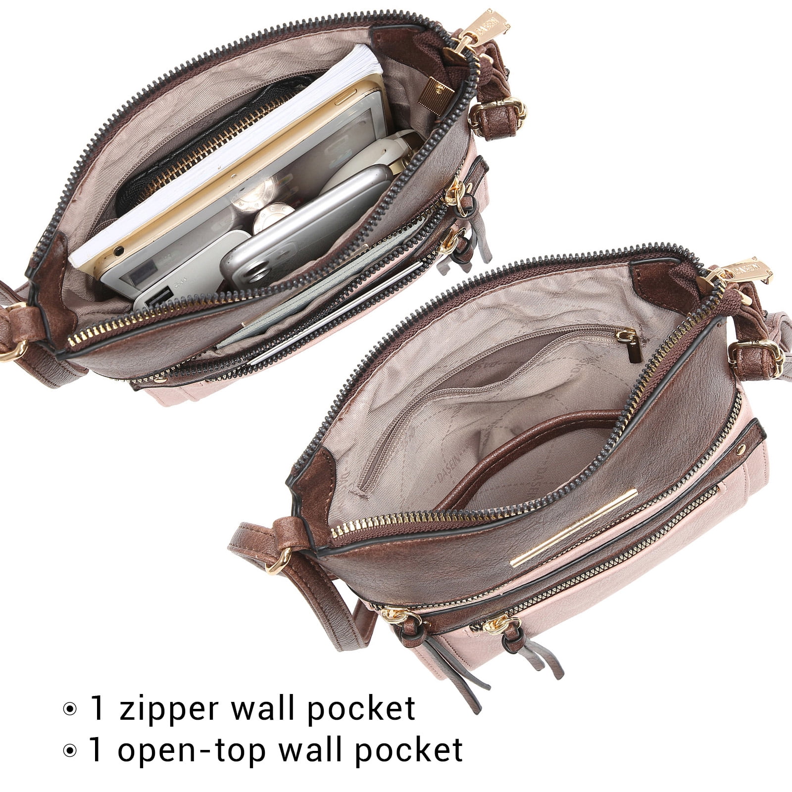 Lightweight Crossbody Bags for Women Shoulder Bag Purse Vegan Leather Soft Travel Handbag with Multi Pockets