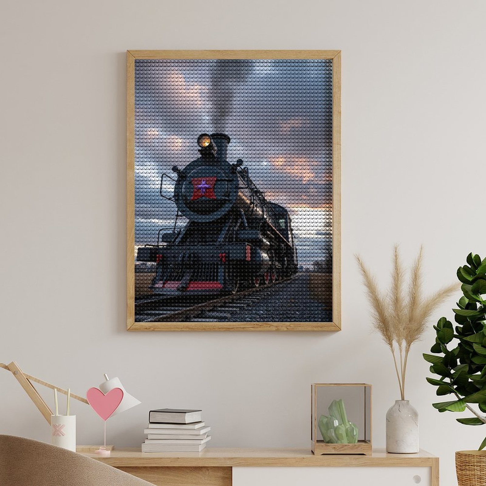 Diamond Art Kits for Adults, Train Dusk Journey Rails 5D Diamond Painting Kits for Adults Beginners, DIY Full Drill Diamond Painting, Gem Art and Crafts 12x16