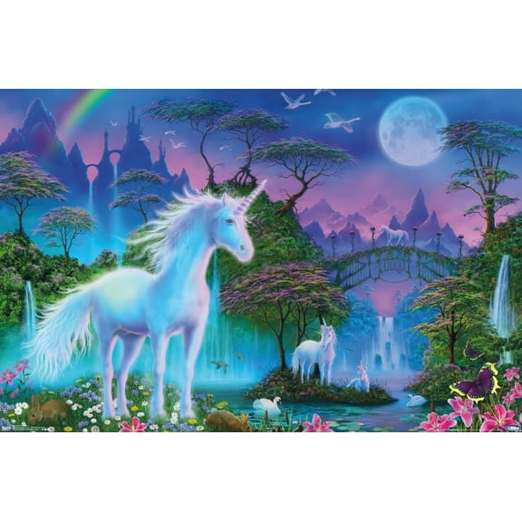 Unicorn Meadow Wall Poster, 22.375" x 34"