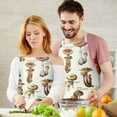 thumbnail image 3 of Brown Mushroom Label Light Pattern Apron-Garden Aprons for Women with Pockets-Cotton Linen Waterproof Kitchen Cooking Gardening Aprons Adjustable for Kitchen,Cooking,BBQ and Salon 33x27 Inch, 3 of 7