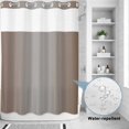 thumbnail image 2 of No Hook Shower Curtain, Brown Gray Ombre Shower Curtains for Bathroom with See Through Top Window, Modern Gradient Abstract Art Waterproof & Washable Bath Curtain Extra Long 72"x96", 2 of 9