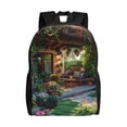 thumbnail image 1 of Disketp Charming Garden Patio Mochila Unisex de Apertura Lateral Completa, Mochila para Laptop para Escuela, Trabajo y Viajes, 1 of 8