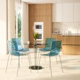 thumbnail image 2 of LeisureMod Dining Chair in Polycarbonate with Chrome Legs and Ripple Design Lightweight Easy Assembly for Modern Home, Kitchen, Cafes Astor Collection, 2 of 9