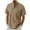 Khaki, variant on Summer Business Shirts for Mens Fashion Plus Size Summer Solid Color Casual Button Stand Collar Pocket Short Sleeve Turndown Collar Blouse Shirt
