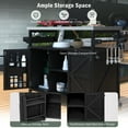 thumbnail image 4 of HMSHA Îlot de Cuisine Extérieur, Chariot de Bar Roulant et Armoire de Rangement, Table de Gril Extérieur en Bois Massif Style Ferme avec Dessus en Acier Inoxydable, Porte-Épices, Porte-Serviettes pour Cuisine et Barbecue, Noir, 4 of 12
