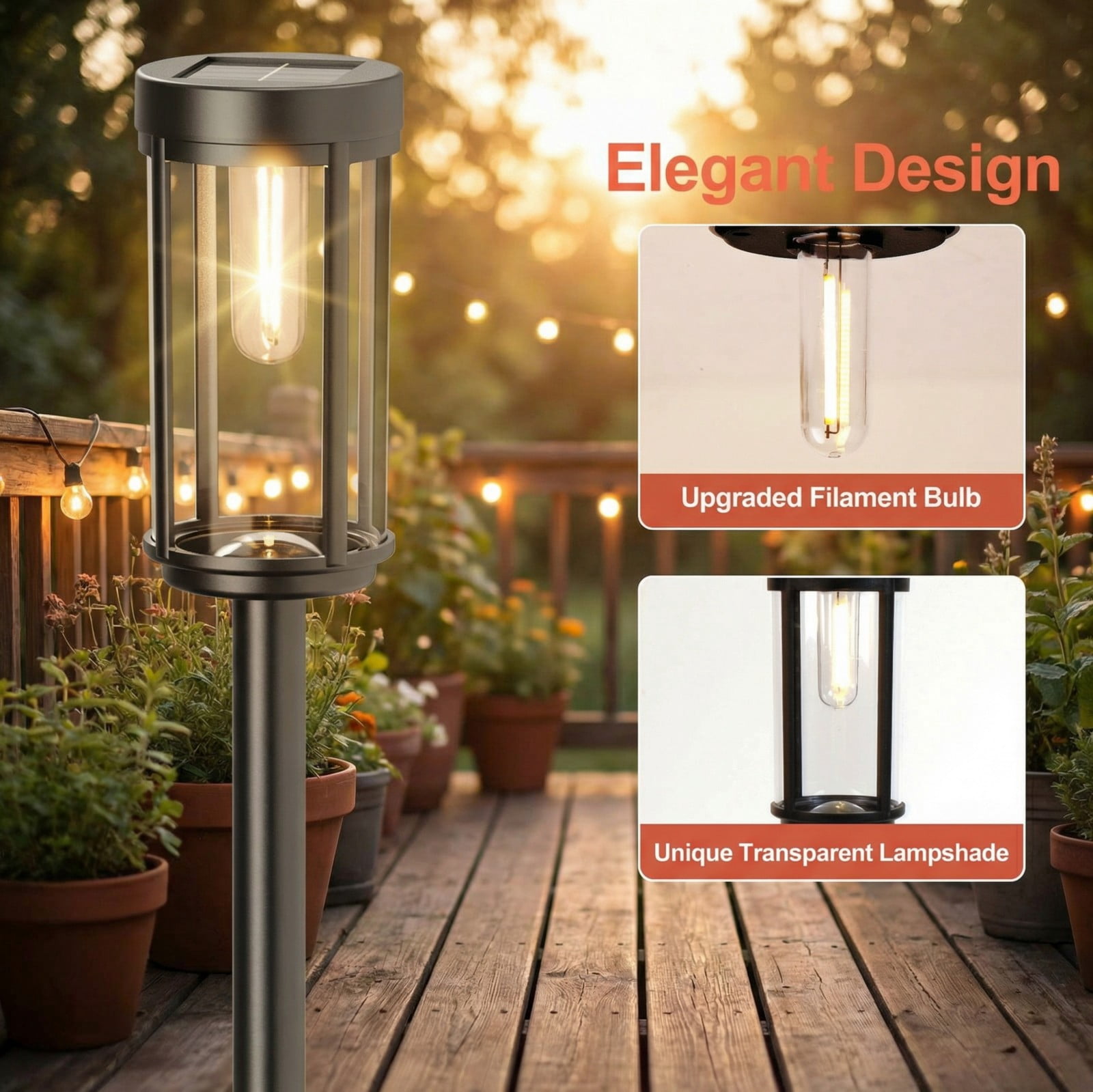 10 Pack Solar Pathway Lights Outdoor, Waterproof LED Solar Garden Lights with Warm White Glow, Dusk to Dawn Automatic Landscape Lighting for Yard, Lawn, Walkway