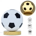 thumbnail image 4 of Lámpara de Noche de Fútbol con USB LED Circular de Madera Maciza y Vidrio, Pequeña Lámpara de Mesa para Dormitorio, Estudio, Decoración, Iluminación A., 4 of 5