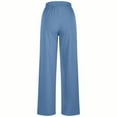 thumbnail image 3 of Womens Casual Pants Wide Leg Pants for Women Women's Casual High Waisted Wide Leg Pants Elastic Waistband Solid Color Trousers With Drawstring And Pockets Comfortable Wear, 3 of 3