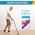 thumbnail image 5 of Rehand Adjustable Quad Cane, Lightweight Folding Walking Stick with T-Grip for Seniors and Adults, Collapsible, Purple, 5 of 10